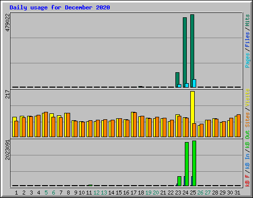 Daily usage for December 2020