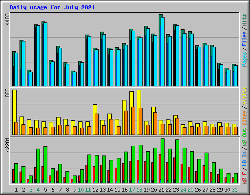 Daily usage for July 2021