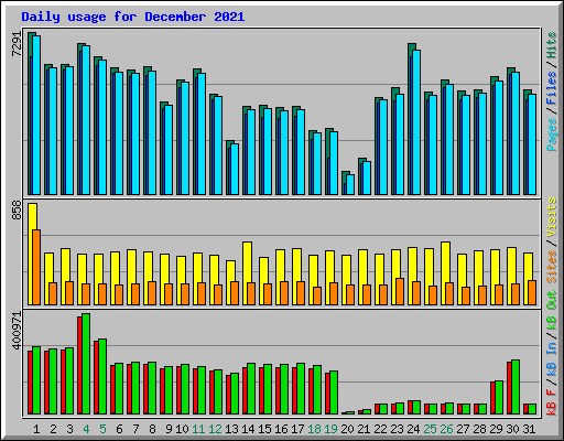 Daily usage for December 2021