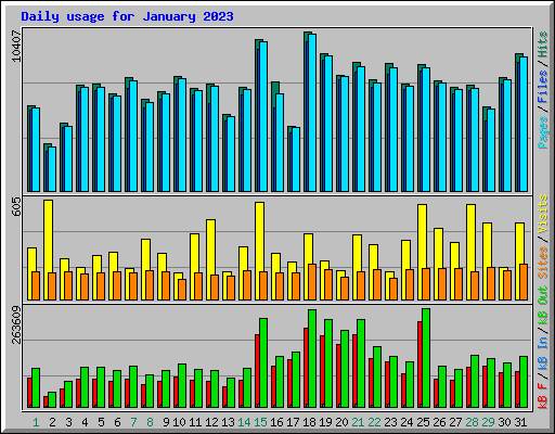 Daily usage for January 2023