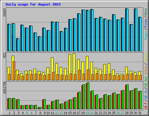 Daily usage for August 2023