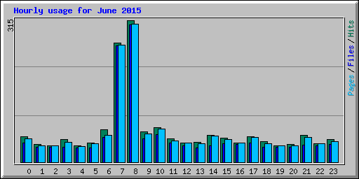 Hourly usage for June 2015