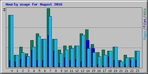Hourly usage for August 2016