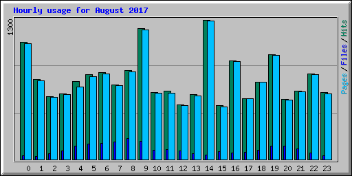 Hourly usage for August 2017