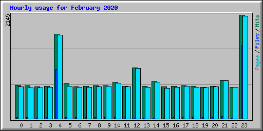 Hourly usage for February 2020