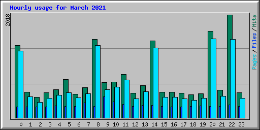 Hourly usage for March 2021