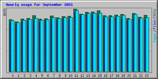 Hourly usage for September 2021