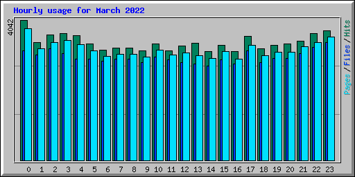 Hourly usage for March 2022