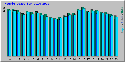 Hourly usage for July 2022