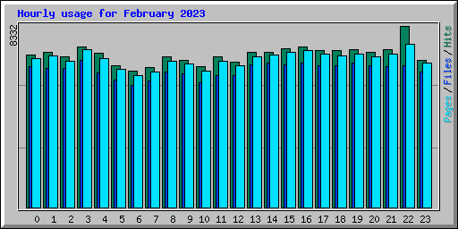 Hourly usage for February 2023