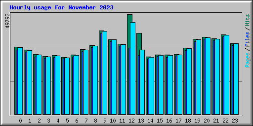 Hourly usage for November 2023