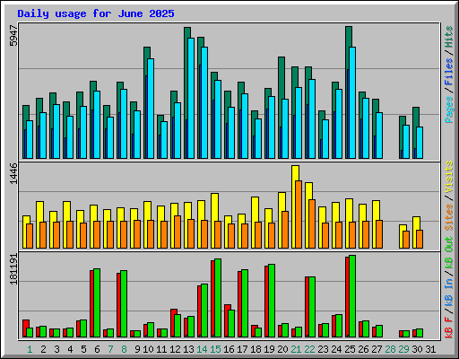 Daily usage for June 2025