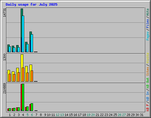 Daily usage for July 2025